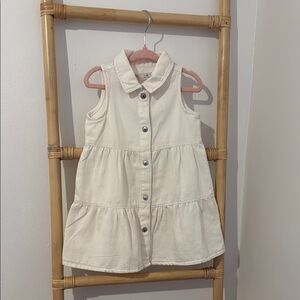 Zara Cream Sleeveless Casual Kids Dress